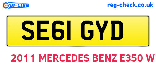 SE61GYD are the vehicle registration plates.