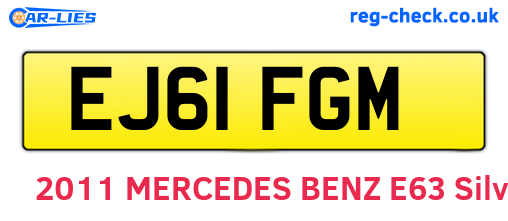 EJ61FGM are the vehicle registration plates.