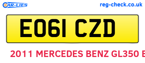 EO61CZD are the vehicle registration plates.