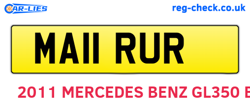 MA11RUR are the vehicle registration plates.