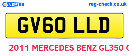 GV60LLD are the vehicle registration plates.