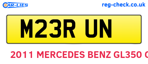 M23RUN are the vehicle registration plates.