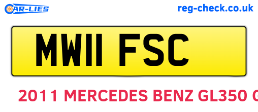 MW11FSC are the vehicle registration plates.