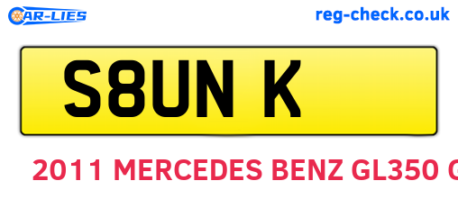 S8UNK are the vehicle registration plates.