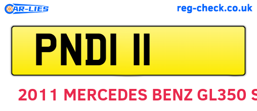 PND111 are the vehicle registration plates.