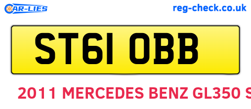 ST61OBB are the vehicle registration plates.