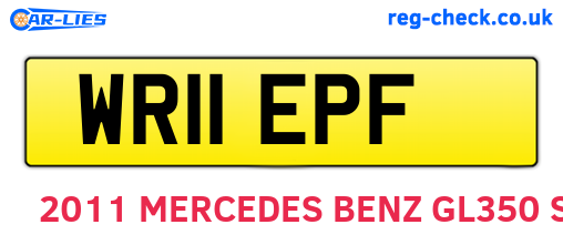 WR11EPF are the vehicle registration plates.