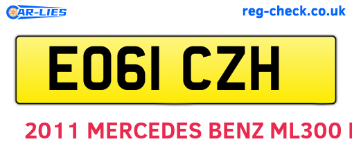 EO61CZH are the vehicle registration plates.