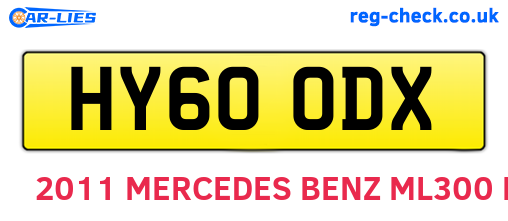 HY60ODX are the vehicle registration plates.