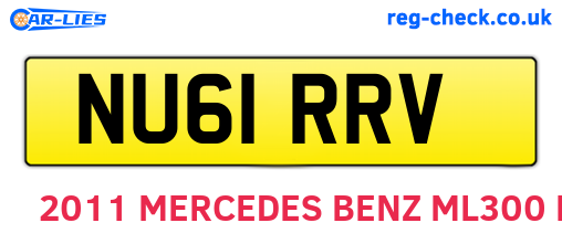 NU61RRV are the vehicle registration plates.