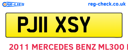PJ11XSY are the vehicle registration plates.