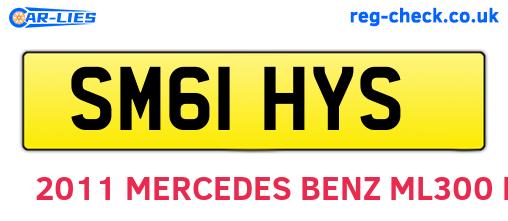 SM61HYS are the vehicle registration plates.