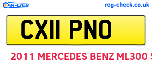 CX11PNO are the vehicle registration plates.