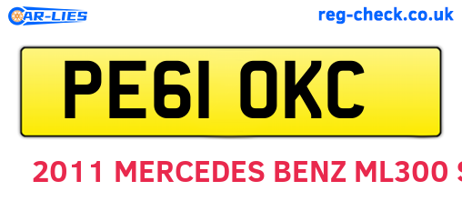 PE61OKC are the vehicle registration plates.
