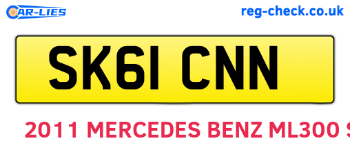 SK61CNN are the vehicle registration plates.