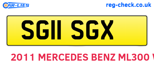 SG11SGX are the vehicle registration plates.