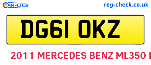 DG61OKZ are the vehicle registration plates.