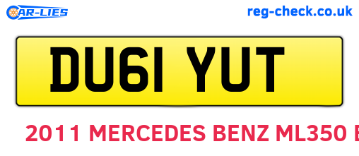 DU61YUT are the vehicle registration plates.
