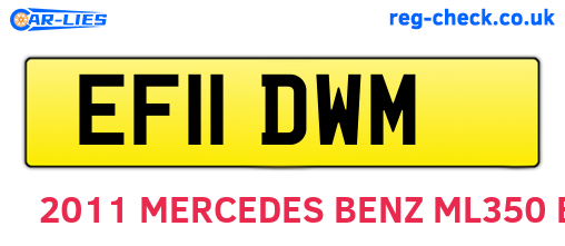 EF11DWM are the vehicle registration plates.