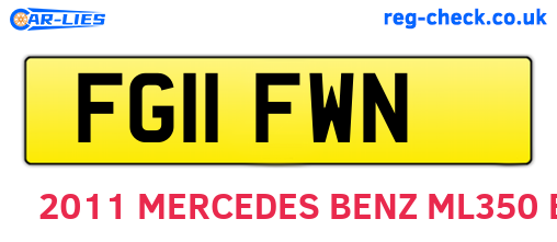 FG11FWN are the vehicle registration plates.