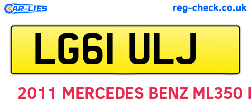 LG61ULJ are the vehicle registration plates.