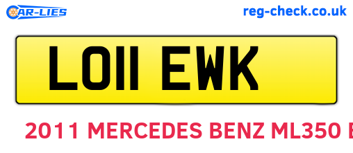 LO11EWK are the vehicle registration plates.