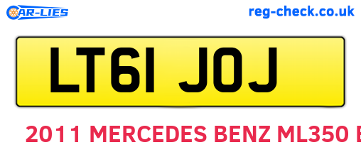 LT61JOJ are the vehicle registration plates.