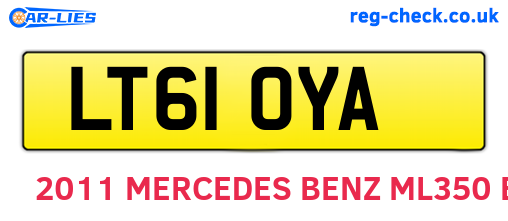 LT61OYA are the vehicle registration plates.