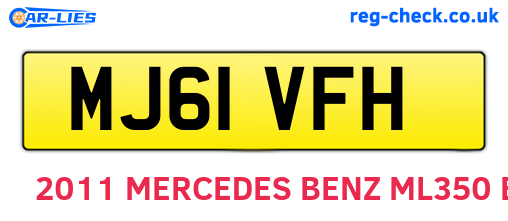 MJ61VFH are the vehicle registration plates.