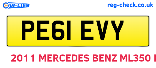 PE61EVY are the vehicle registration plates.