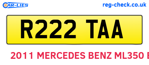 R222TAA are the vehicle registration plates.