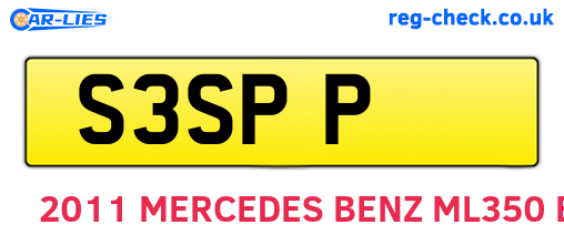 S3SPP are the vehicle registration plates.