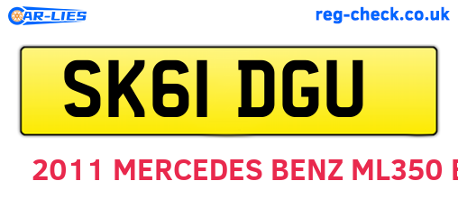 SK61DGU are the vehicle registration plates.