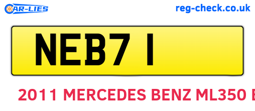 NEB71 are the vehicle registration plates.