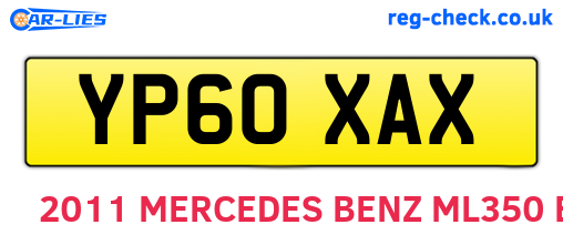 YP60XAX are the vehicle registration plates.