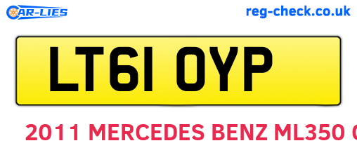 LT61OYP are the vehicle registration plates.