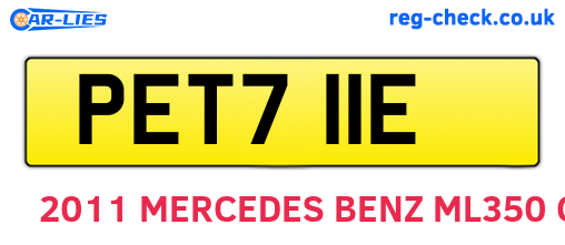 PET711E are the vehicle registration plates.