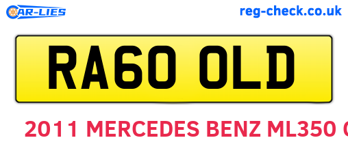 RA60OLD are the vehicle registration plates.