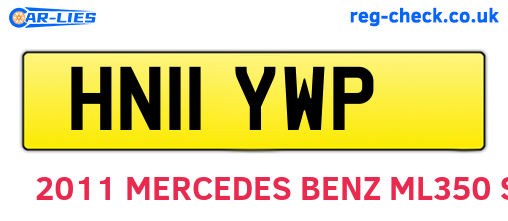 HN11YWP are the vehicle registration plates.
