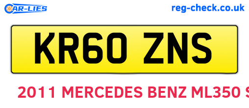 KR60ZNS are the vehicle registration plates.
