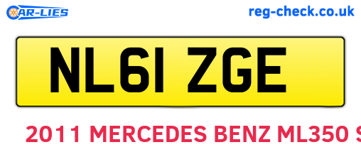 NL61ZGE are the vehicle registration plates.