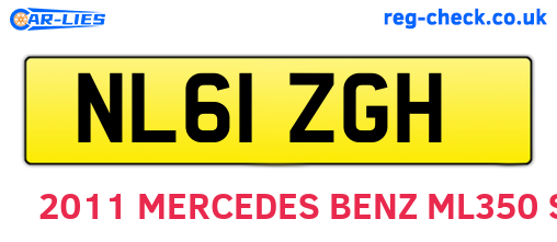 NL61ZGH are the vehicle registration plates.