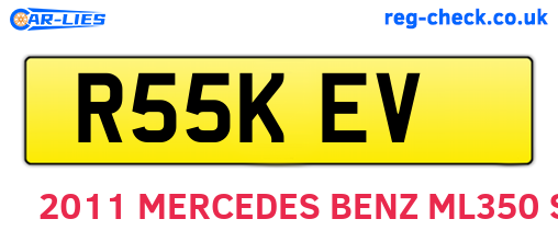 R55KEV are the vehicle registration plates.