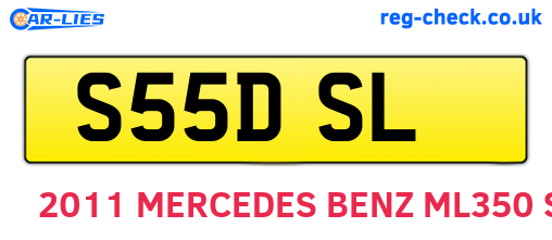 S55DSL are the vehicle registration plates.