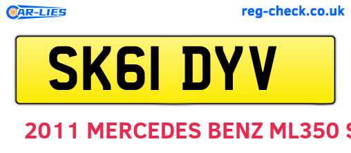 SK61DYV are the vehicle registration plates.