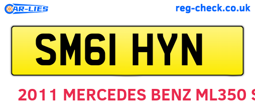 SM61HYN are the vehicle registration plates.