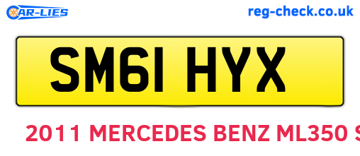 SM61HYX are the vehicle registration plates.