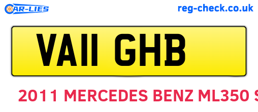VA11GHB are the vehicle registration plates.
