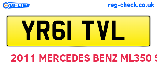 YR61TVL are the vehicle registration plates.