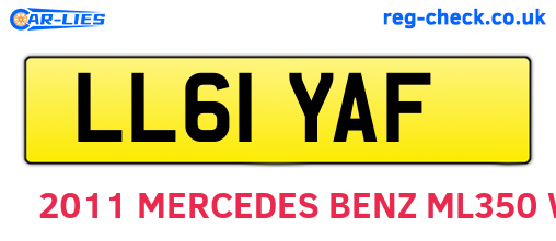 LL61YAF are the vehicle registration plates.